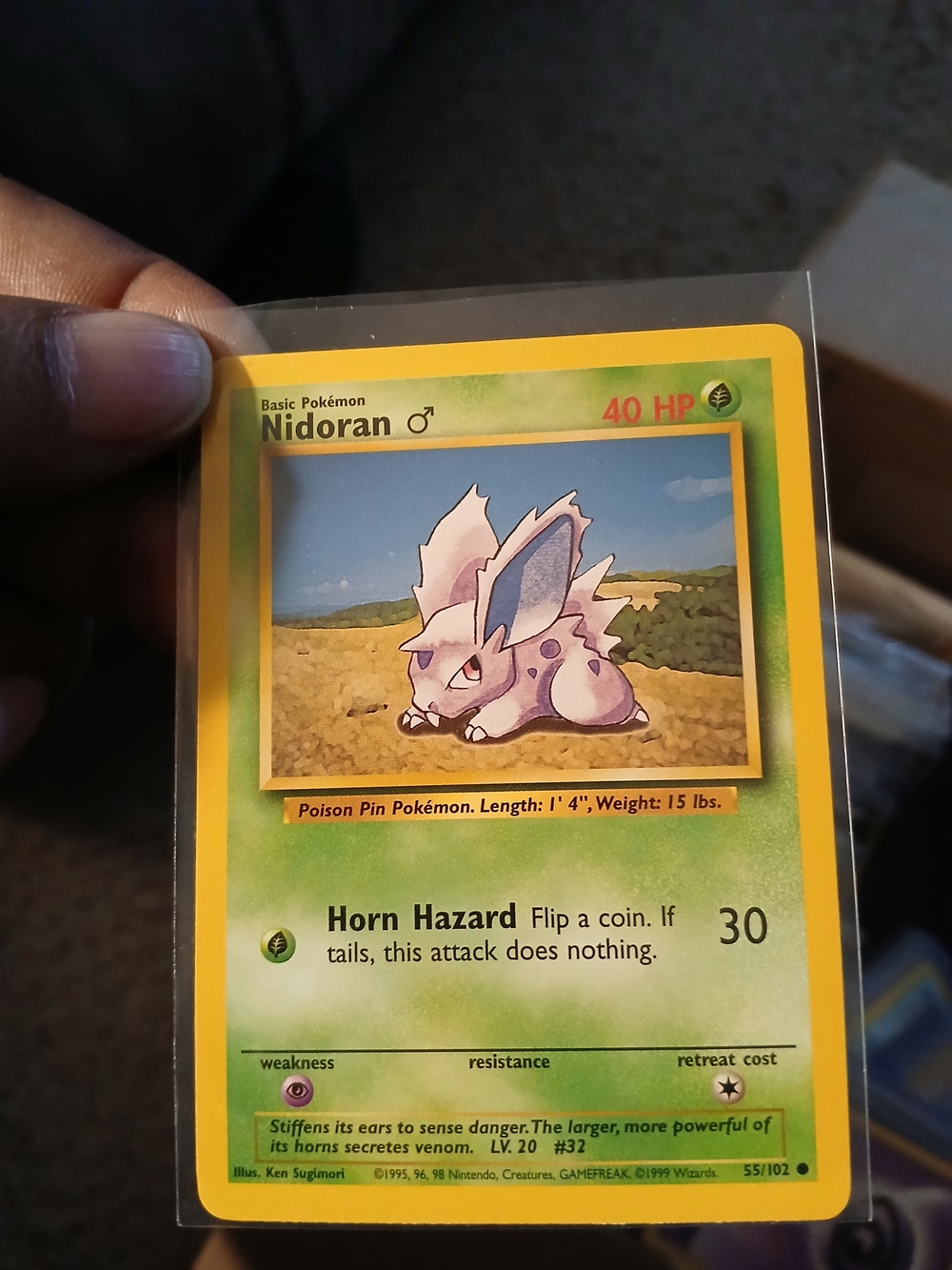 Nidoran ♂ Pokémon Trading Card - Green and Yellow Artwork